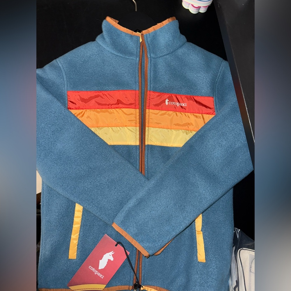 Beautiful Kid’s Blue Fleece Jacket with Orange Details